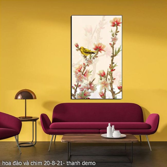 hoa đào và chim 20 8 21  thanh 